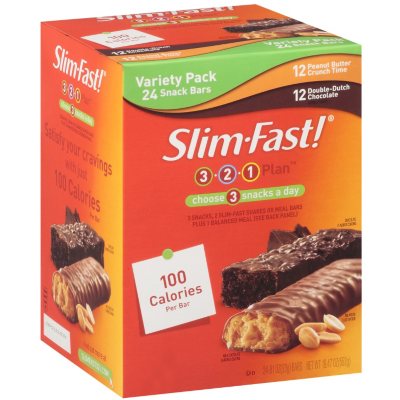 Slim-Fast!® 3-2-1 Plan™ Variety Pack Snack Bars - 24 ct.
