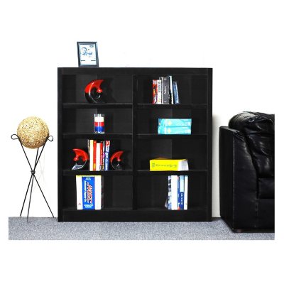 A. Joffe MI4848-E Double Wide Bookcase - Espresso Finish - 8 Shelves