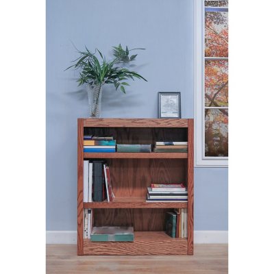 A. Joffe MI3036-D Single Wide Bookcase - Dry Oak Finish - 3 Shelves