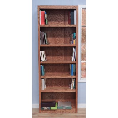 A. Joffe - MI3084-D Single Wide Bookcase - Dry Oak Finish - 6 Shelves