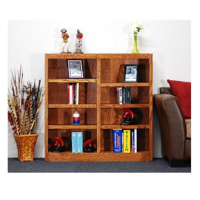 A. Joffe - MI4848-D Double Wide Bookcase - Dry Oak Finish - 8 Shelves