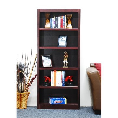 A. Joffe MI3072-C Single Wide Bookcase - Cherry Finish - 5 Shelves