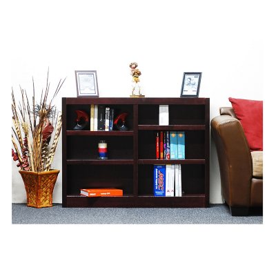 A. Joffe - MI4836-C Double Wide Bookcase - Cherry Finish - 6 Shelves