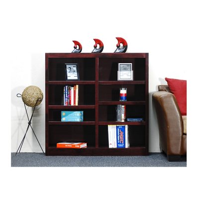 A. Joffe MI4848-C Double Wide Bookcase - Cherry Finish - 8 Shelves
