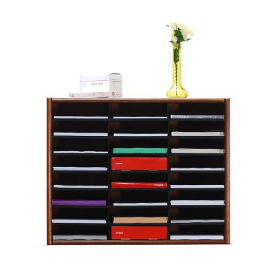 A. Joffe LO24-PD 24 Compartment Literature Organizer - Dry Oak Finish