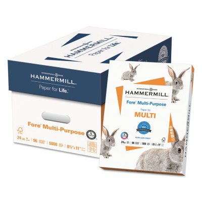 Hammermill - Fore Multipurpose Paper, 24lb, 96 Bright, 8-1/2 x 11" - Case