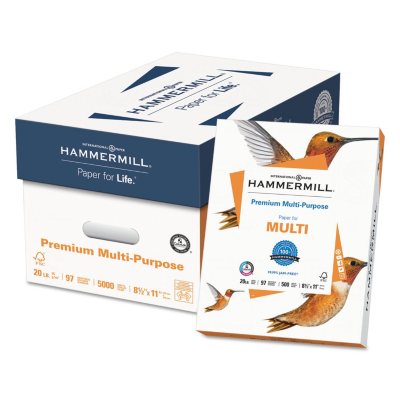 Hammermill - Premium Multipurpose Paper, 8-1/2 x 11, White - 5000/Carton