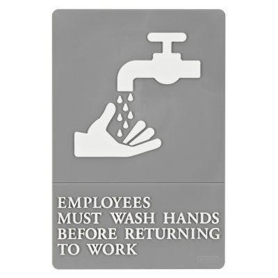 ADA Sign, "Employees Must Wash Hands..." 