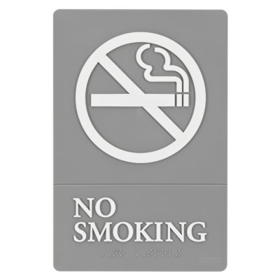 ADA Sign, No Smoking Symbol with Tactile Graphic