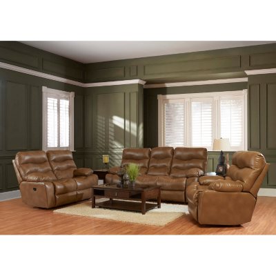 Prestige Designs XL Performance Hercules 3-Piece Set: Reclining Sofa, Loveseat and Chair, Brown