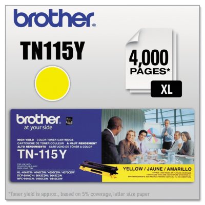 Brother TN115Y High-Yield Toner - 4000 Page-Yield - Yellow