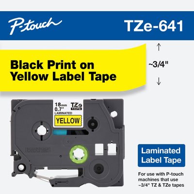 UPC 012502625957 product image for Brother® P-Touch® TZ Series Standard Adhesive Laminated Tape - Black/Yellow- 3/4 | upcitemdb.com