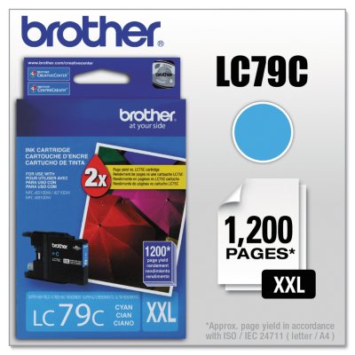 Brother LC79C Super High-Yield Ink - Cyan - 1,200 Page Yield