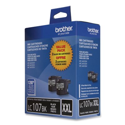 Brother LC107 Innobella Super High Yield Ink Cartridge, Black (2 pk., 1,200 Page Yield)