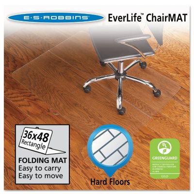 ES Robbins - Foldable Rectangular Chairmat, Hard Floor - 36 x 48"