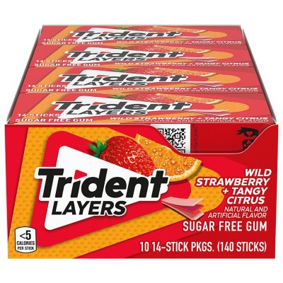 UPC 012546001359 product image for Trident Layers Strawberry and Citrus Sugar Free Gum (10 pk.) | upcitemdb.com