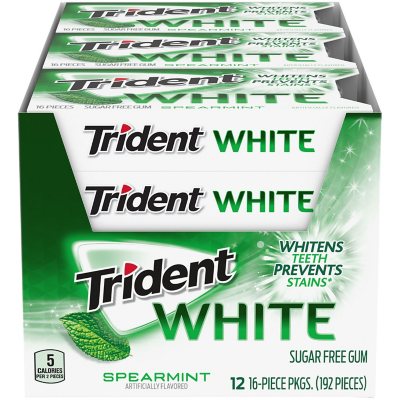 UPC 012546004466 product image for Trident White Spearmint Sugar Free Gum (16 pieces, 12 pk.) | upcitemdb.com