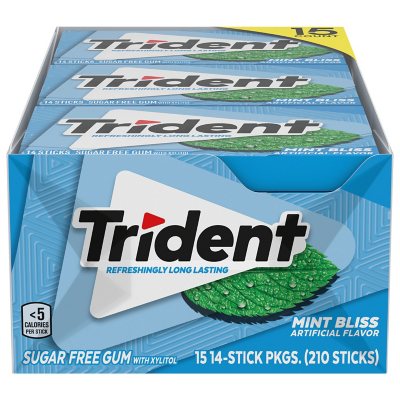 UPC 012546011907 product image for Trident Mint Bliss Sugar Free Gum (14 pieces, 15 pk.) | upcitemdb.com