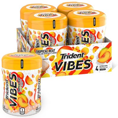 UPC 012546012690 product image for Trident Vibes Tropical Beat Sugar-Free Gum (40 ct, 4 pcks.) | upcitemdb.com