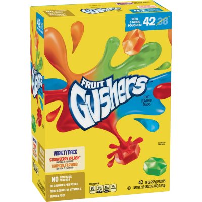 UPC 016000138568 product image for Fruit Gushers Variety Pack, Strawberry Splash and Tropical (42 ct.) | upcitemdb.com