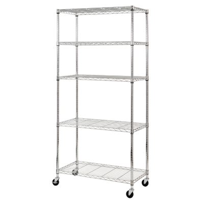 Heavy Duty Chrome Mobile 5-Shelf Shelving  MWS361872