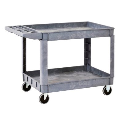 Sandusky 2-Shelf Plastic Utility Cart with 5" Casters  