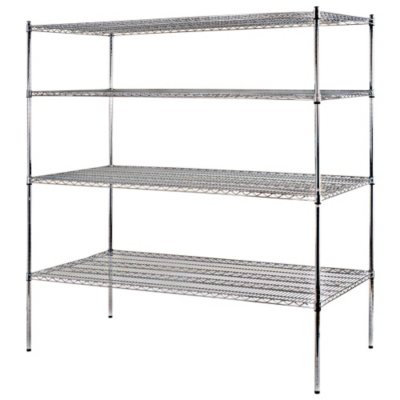 Sandusky Heavy Duty NSF Certified Chrome 4-Shelf Wire Shelving - 74