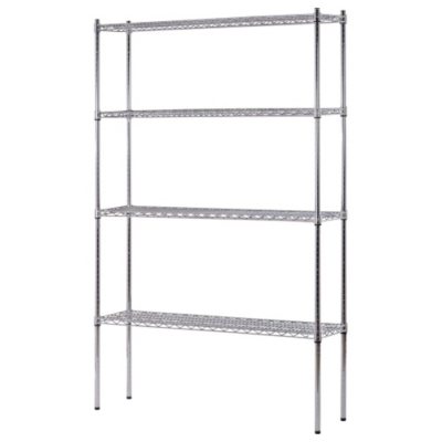  Duty NSF Certified Chrome 4-Shelf Wire Shelving (74"H x 48"W x 12"D