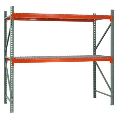 UPC 017567101835 product image for 2-Shelf Steel Pallet Rack Starter Kit in Green/Orange | upcitemdb.com