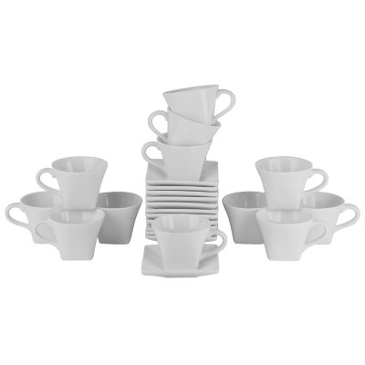 10 Stawberry Street Whittier Square 8-oz. Flared Cups & Saucers, Set of 12