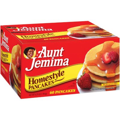Club ct. to  Aunt   aunt mix Jemima Pancakes how Sam's  pancakes make 60 Homestyle jemima