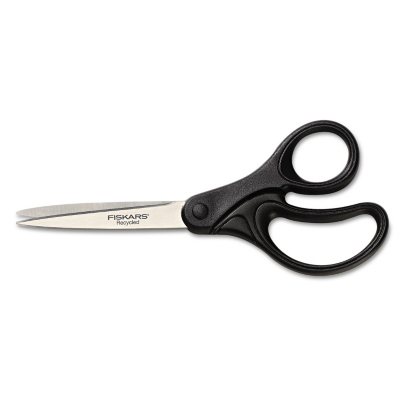 Fiskars - Recycled Scissors, 8 in. Length, Straight, Pointed - Black
