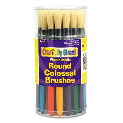 Chenille Kraft Round Colossal Brush, Natural Bristle, 30ct.