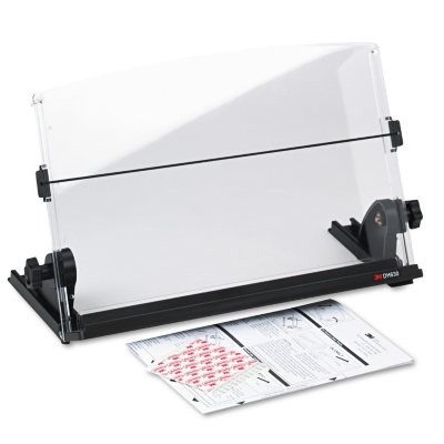 3M In-Line Adjustable Plastic Desktop Copyholder, Black/Clear (150 Sheet Capacity)