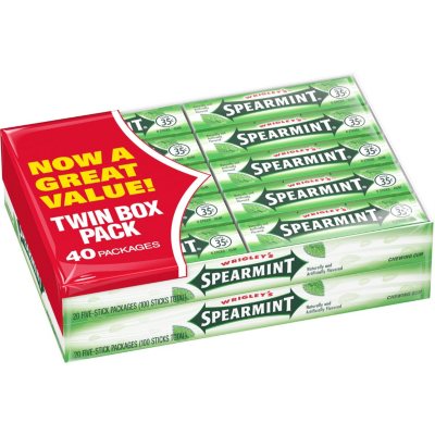 UPC 022000115713 product image for Wrigley's Spearmint Gum (5 ct, 40 pks.) | upcitemdb.com