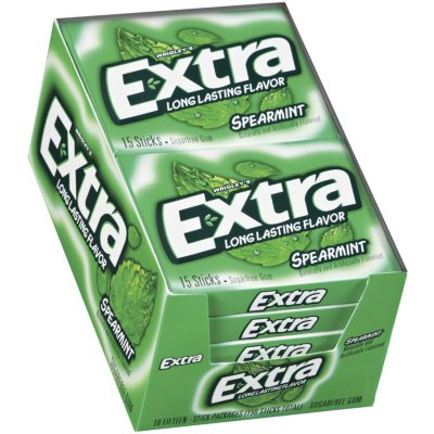 UPC 022000159540 product image for Extra Spearmint Gum - 15 piece pks. - 10 ct. | upcitemdb.com