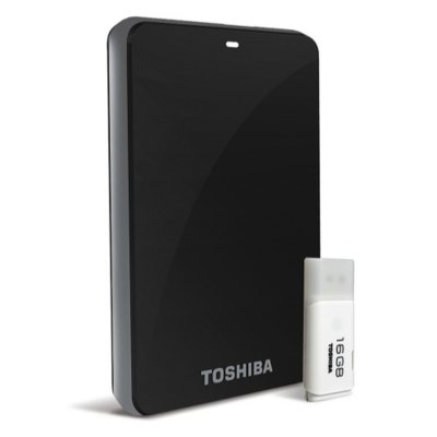 Toshiba Canvio 3.0 Plus 1.0TB Portable Hard Drive in Black with 16GB USB Flash Drive