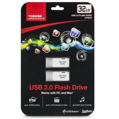 Toshiba TransMemory USB 2.0 Flash Drive 32GB, 2-pack