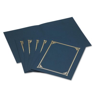 Geographics - Certificate/Document Cover, 12-1/2 x 9-3/4 - Navy Blue, 6 Pack