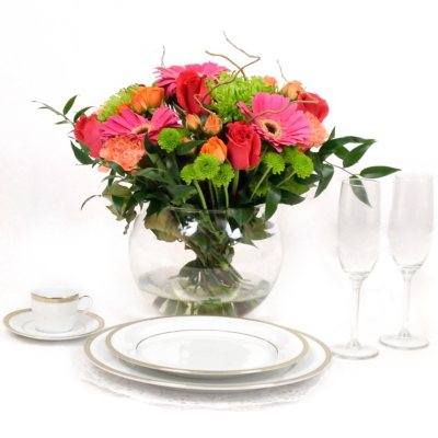 Centerpiece - Hot Pink/Green/Orange - 6 pc.