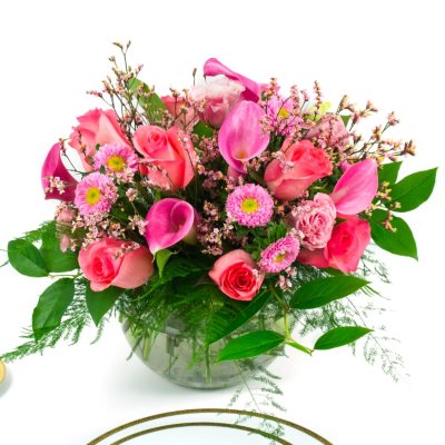 Pink Mini Calla Centerpieces - 6 pc.