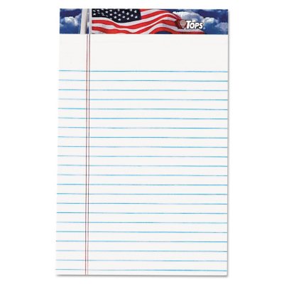 Tops - American Pride Writing Pad, Jr. Legal Rule, 5 x 8, White, 12 50-Sheet Pads per Pack