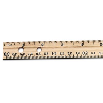 Charles Leonard Economical Beveled Wood Ruler w/Single Metal Edge, 12