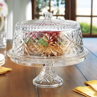 Godinger Shannon Crystal 4-in-1 Crystal Cake Dome