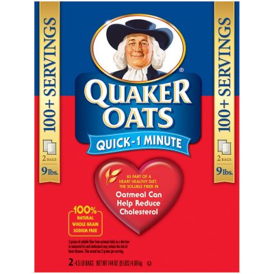 Quaker Oats Quick 1 Minute Oatmeal - 4.5 lb. - 2 pk. - Sam ...