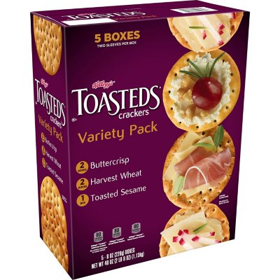 UPC 030100120346 product image for Kellogg's Toasteds Crackers Variety Pack (8 oz, 5 pk.) | upcitemdb.com