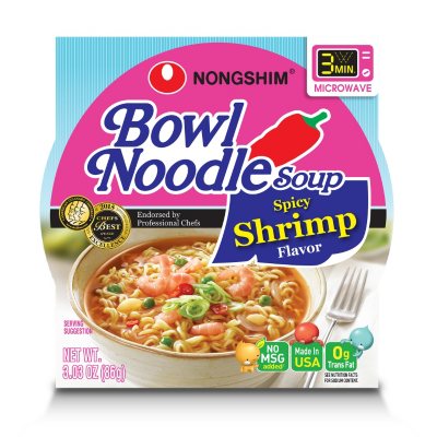 UPC 031146852833 product image for Nongshim Spicy Shrimp Bowl Noodle Soup (3.03oz, 12 ct.) | upcitemdb.com