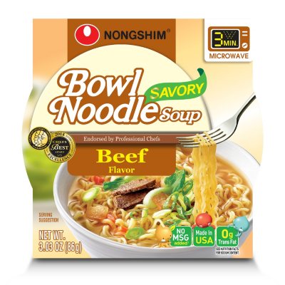 Nongshim Savory Beef Bowl Noodle Soup (3.03 oz., 12 ct.)
