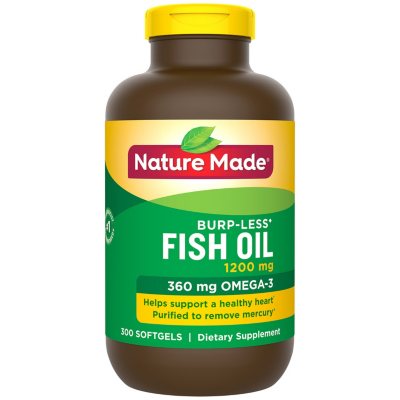UPC 031604031817 product image for Nature Made® Burp-Less Fish Oil 1,200 mg Softgels for Heart Health (300 ct.) | upcitemdb.com