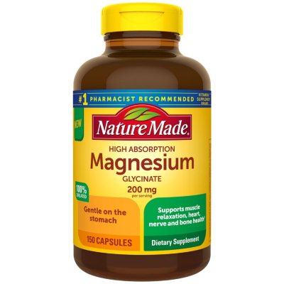 UPC 031604032241 product image for Nature Made Magnesium Glycinate 200 mg Capsules, for Muscle Relaxation (150 ct.) | upcitemdb.com